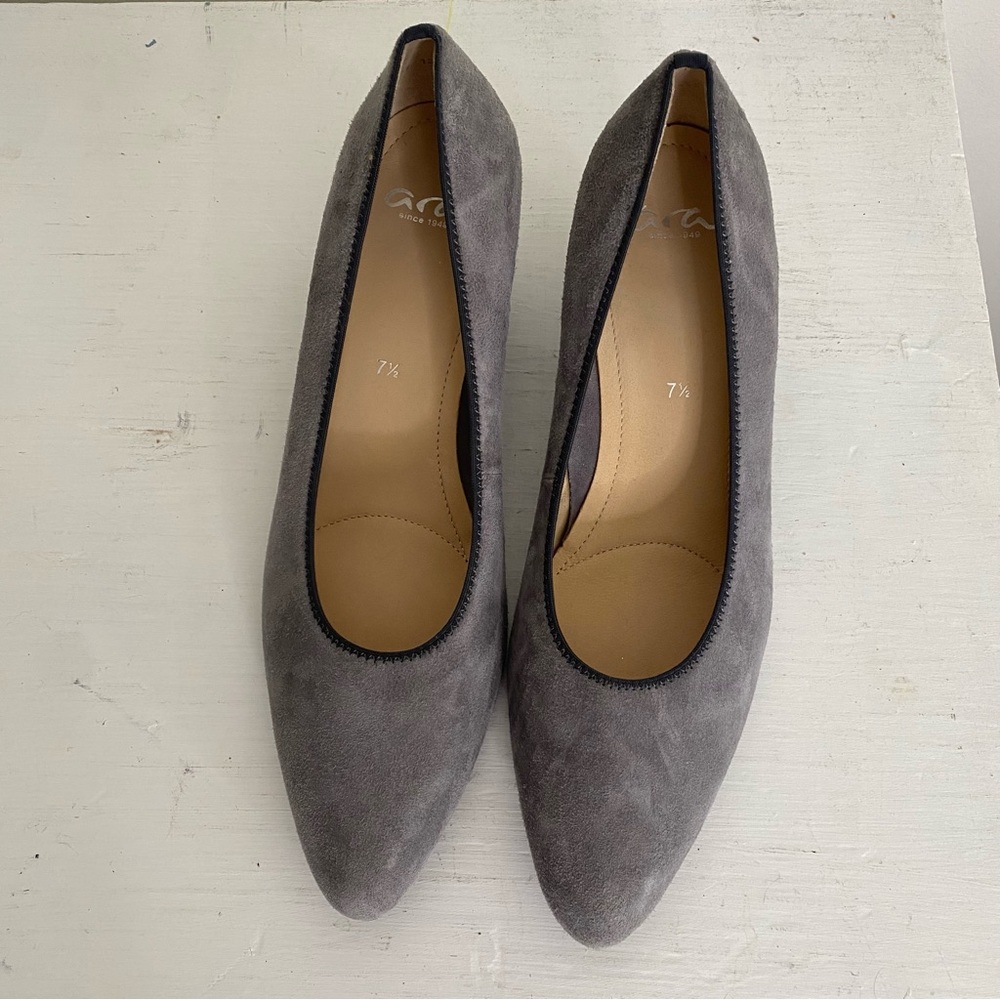 ARA Luftpolster Gray Suede Leather Pump in US 10 - Picture 8 of 14